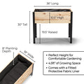18″ x 36″ Shallow Root Raised Garden Bed - 30″ TALL / Garden Grade
