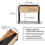 11.5″ x 36″ Shallow Root Raised Garden Bed - 30″ TALL / Garden Grade