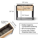 11.5″ x 36″ Shallow Root Raised Garden Bed - 30″ TALL / Garden Grade