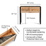 11.5″ x 36″ Shallow Root Raised Garden Bed - 30″ TALL / Select Grade