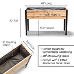 11.5″ x 48″ Shallow Root Raised Garden Bed - 30″ TALL / Garden Grade