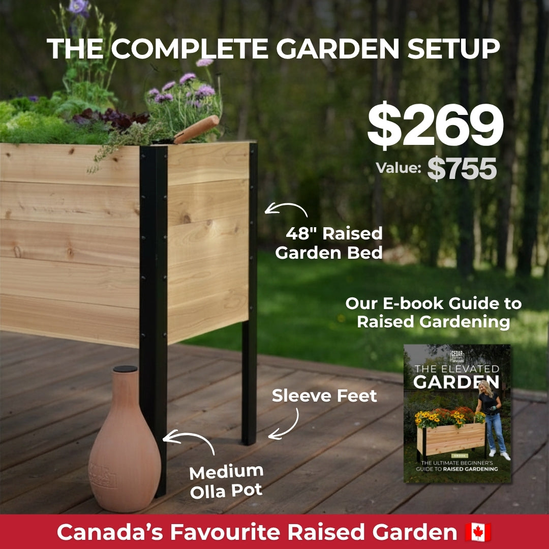 18" x 48" Raised Garden Bed + Sleeve Feet + Olla Pot + E-Book - Bundle