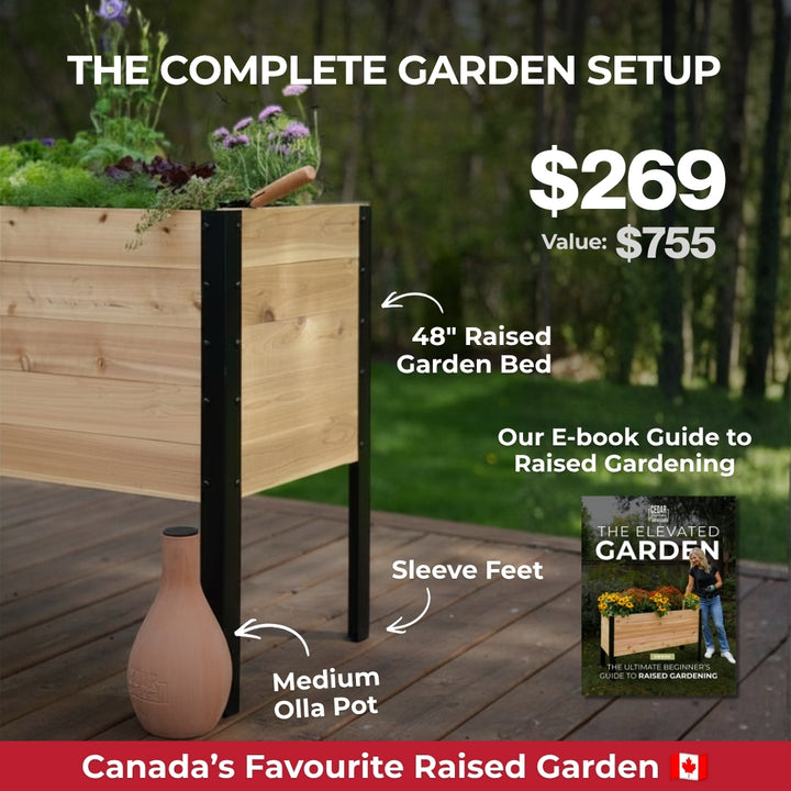 18" x 48" Raised Garden Bed + Sleeve Feet + Olla Pot + E-Book - Bundle