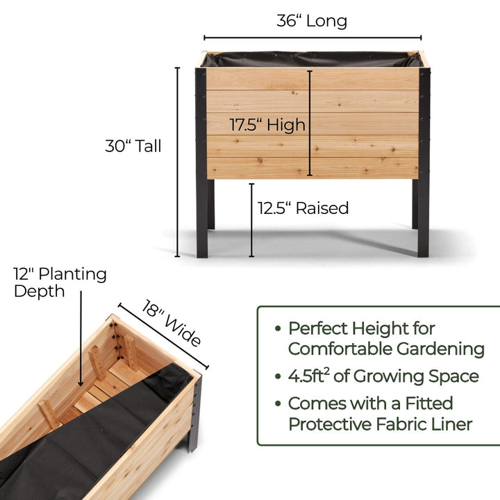 18" x 36" Raised Garden Bed - 30" TALL / Select Grade + Sleeve Feet Bundle