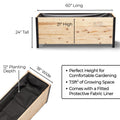 18" x 60" Planter Box - 24" TALL / Garden Grade