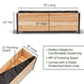 18" x 72" Planter Box - 24" TALL / Garden Grade
