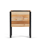Western Red Cedar raised garden bed with black metal frame