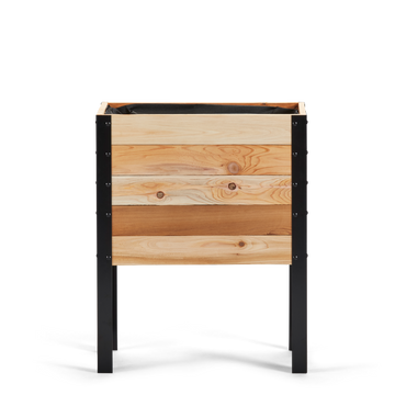 Western Red Cedar raised garden bed with black metal frame