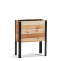 Western Red Cedar raised garden bed with black metal legs