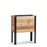 Western Red Cedar raised garden bed with black metal legs