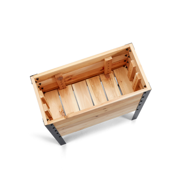 Western Red Cedar raised planter with metal legs