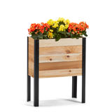 11.5-inch by 24-inch shallow root raised garden bed in Western Red Cedar with plants
