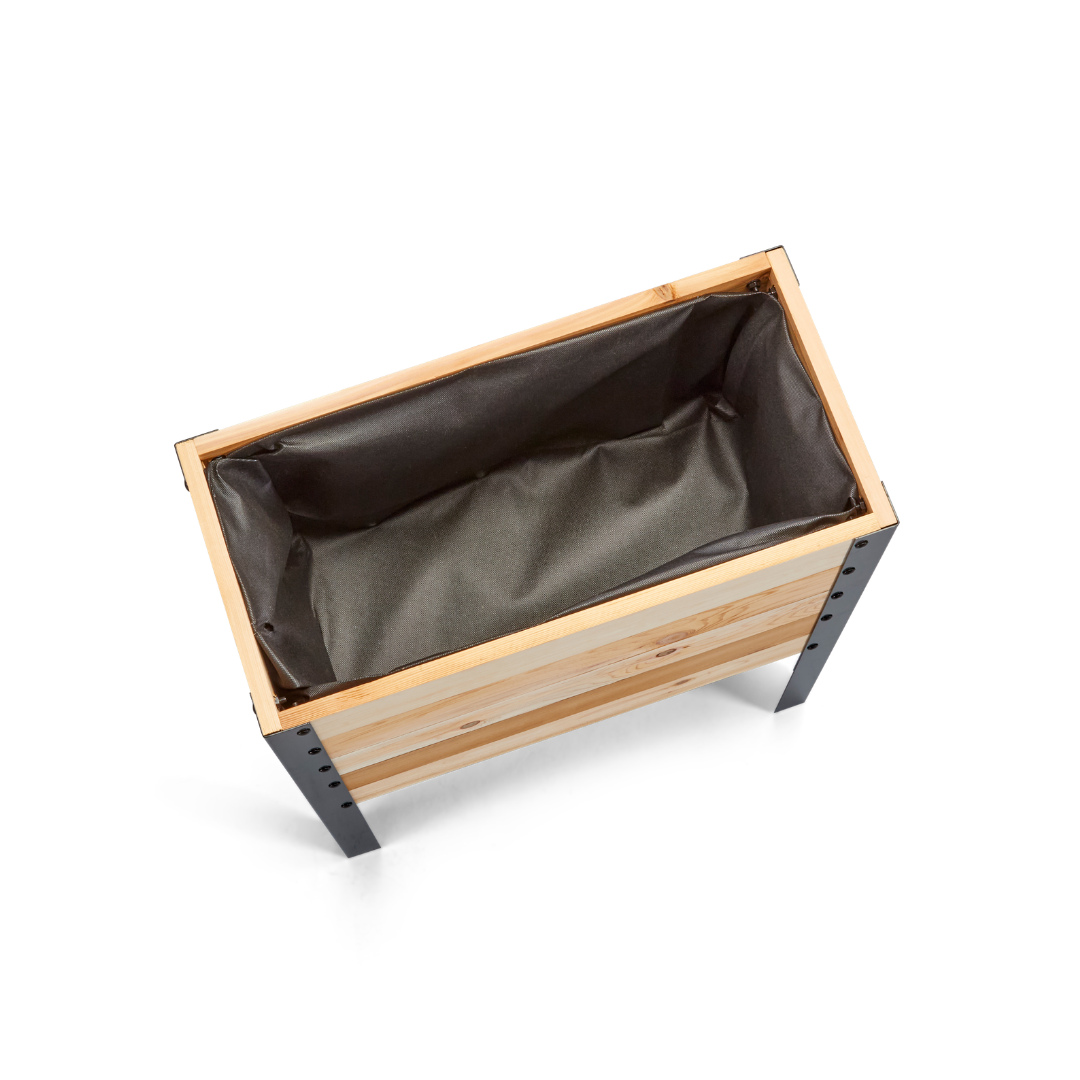Western Red Cedar raised planter box with dark interior