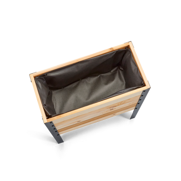 Western Red Cedar raised planter box with dark interior
