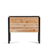 Western Red Cedar raised garden bed with black metal frame