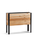 Western Red Cedar raised garden bed with black metal legs