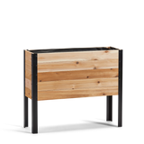 Western Red Cedar raised garden bed with black metal legs