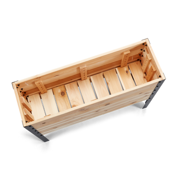Western Red Cedar raised bench with metal legs