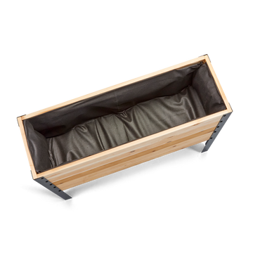Western Red Cedar raised planter box with brown liner