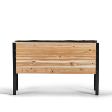 Western Red Cedar raised garden bed with black metal frame
