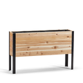 Western Red Cedar raised garden bed with black metal legs