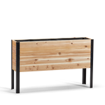 Western Red Cedar raised garden bed with black metal legs
