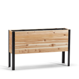 Western Red Cedar raised garden bed with black metal legs
