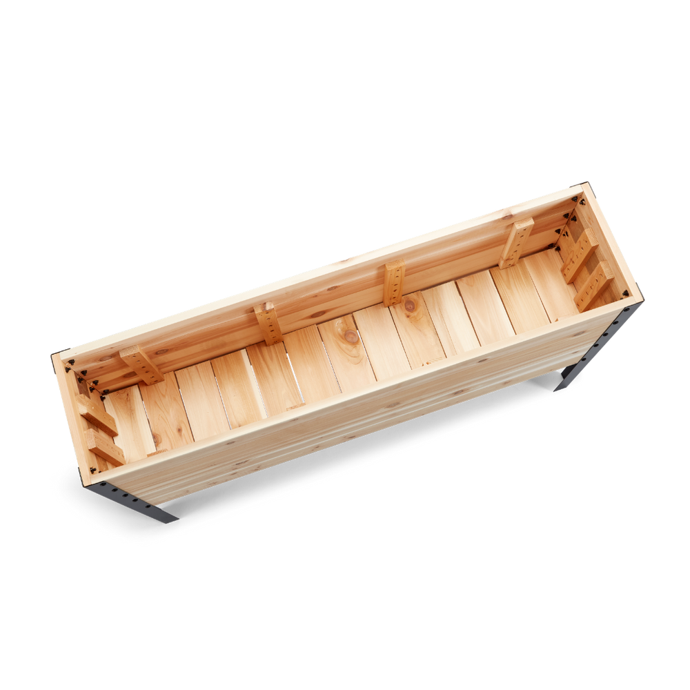 Western Red Cedar raised planter on white background