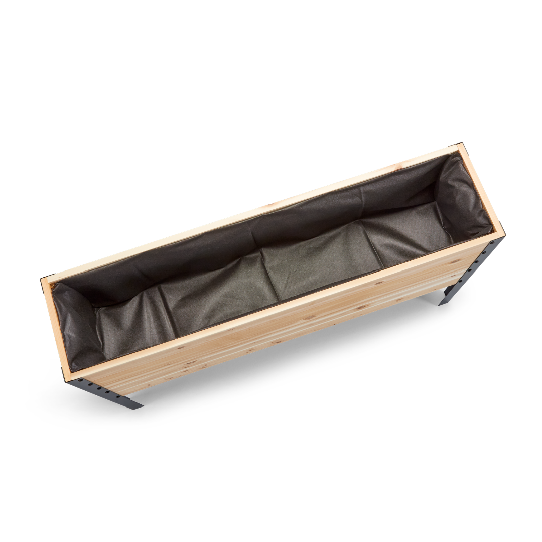 Western Red Cedar raised planter box with black interior