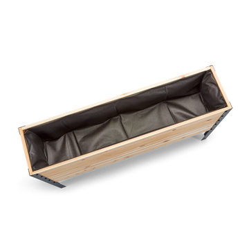 Western Red Cedar raised planter box with black interior