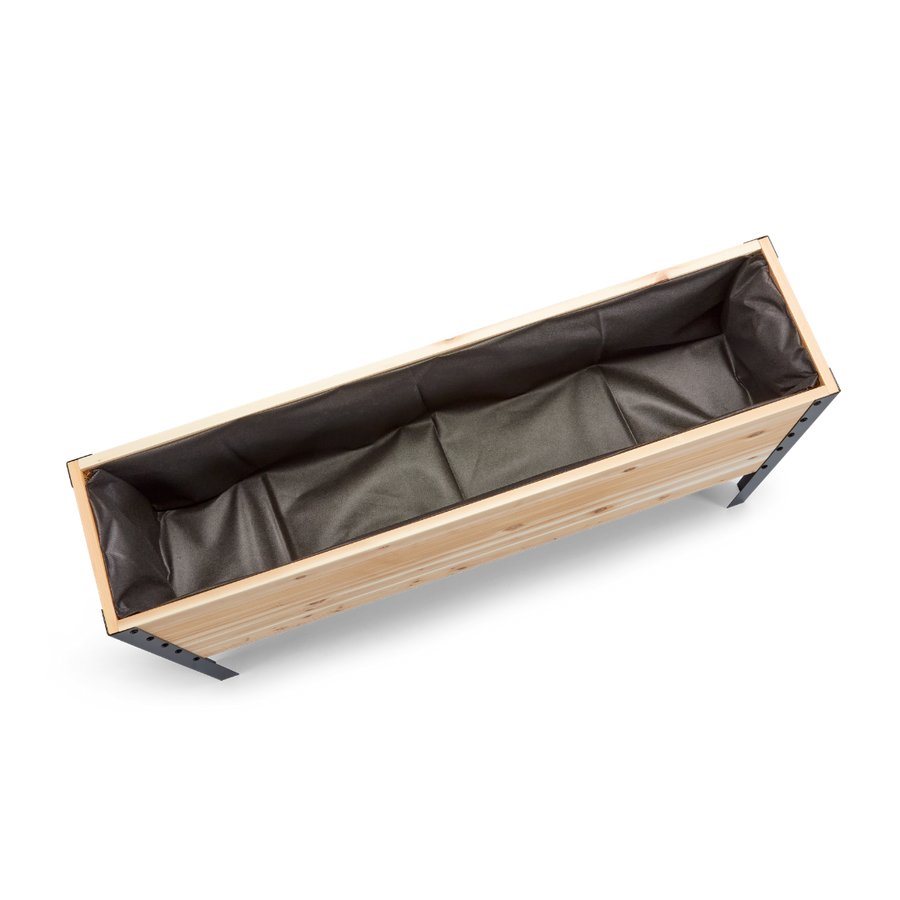 Western Red Cedar raised planter box with black interior
