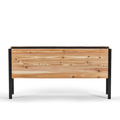 Western Red Cedar raised garden bed with black metal frame front