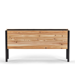 Western Red Cedar raised garden bed with black metal frame front