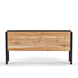 Western Red Cedar raised garden bed with black metal frame front