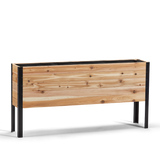 Western Red Cedar raised garden bed with black metal frame