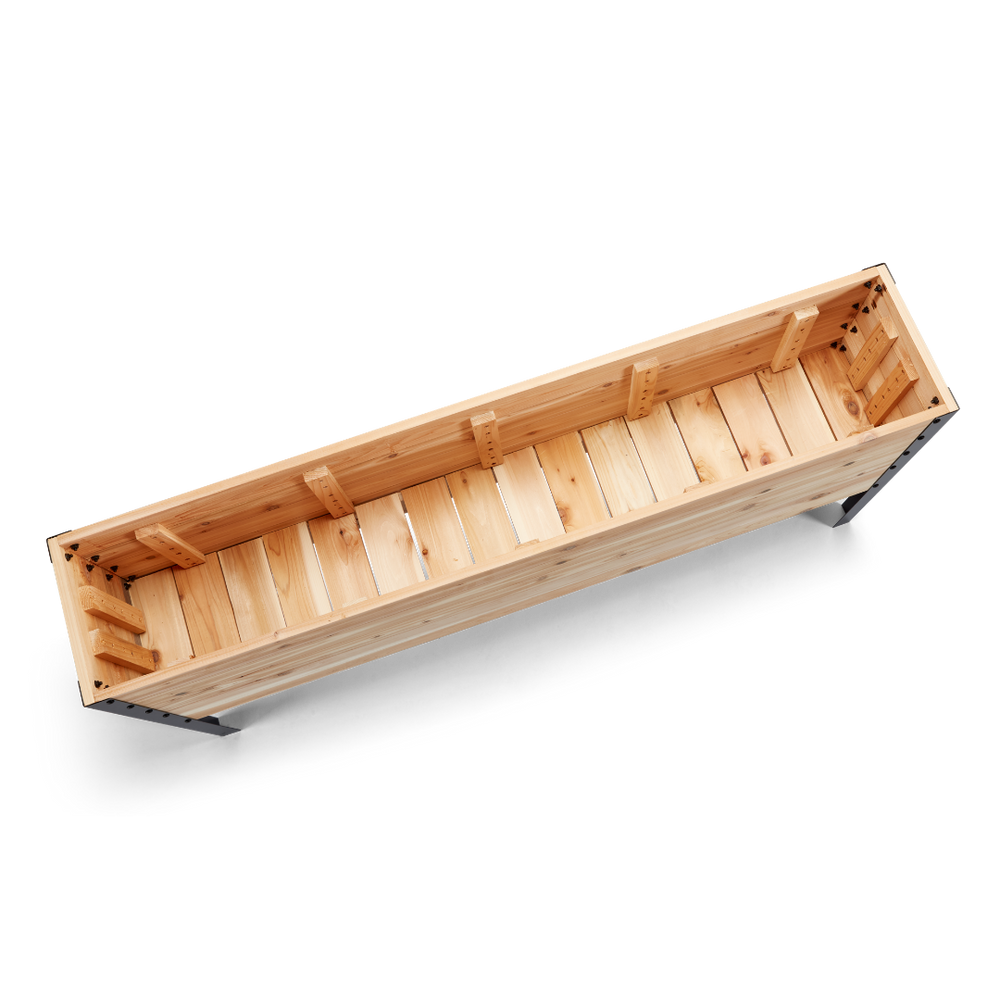 Western Red Cedar raised planter on white background