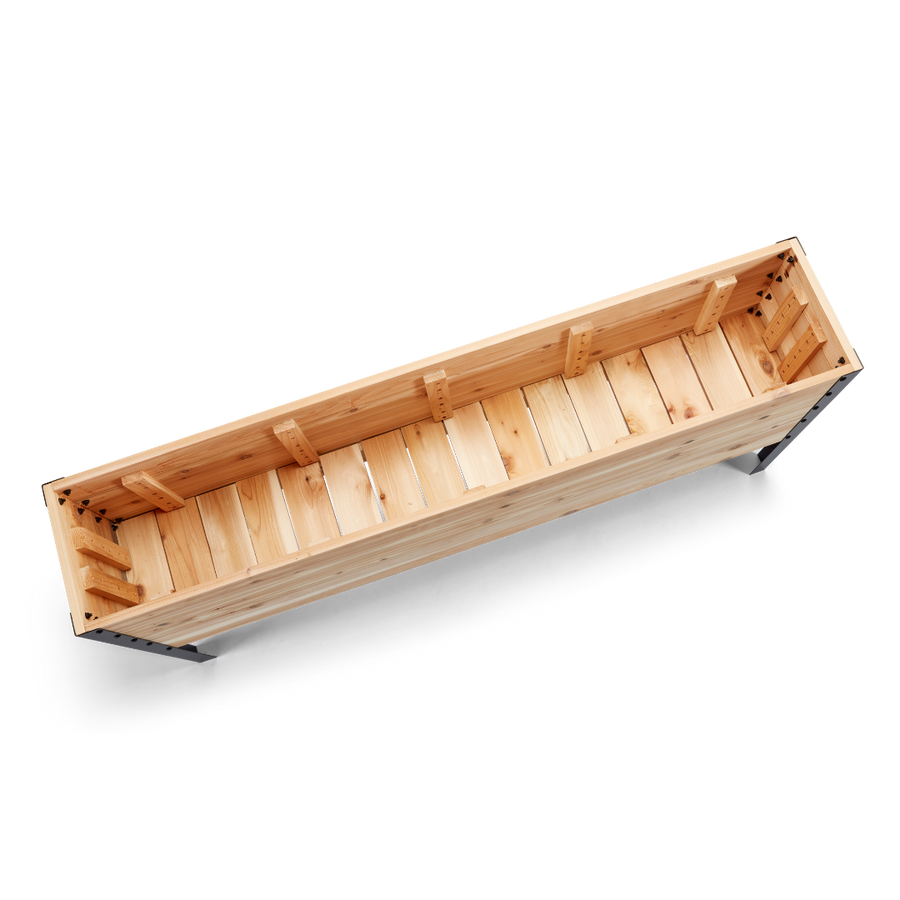 Western Red Cedar raised planter on white background
