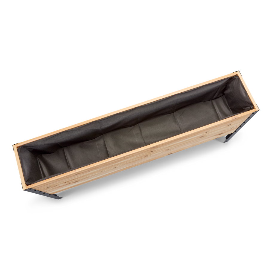 Western Red Cedar raised planter with black liner