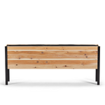 Western Red Cedar raised garden bed with black metal frame front