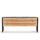 Western Red Cedar raised garden bed with black metal frame front