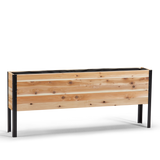 Western Red Cedar raised garden bed with black metal frame