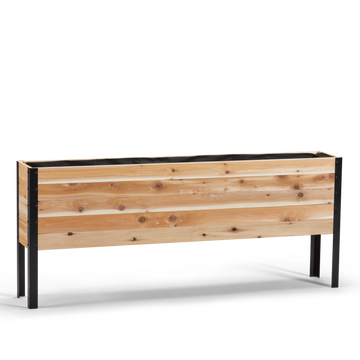 Western Red Cedar raised garden bed with black metal frame
