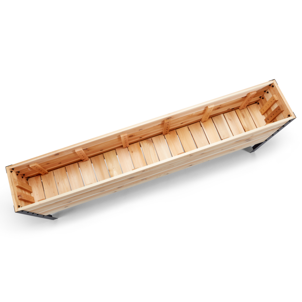 Western Red Cedar raised planter on white background