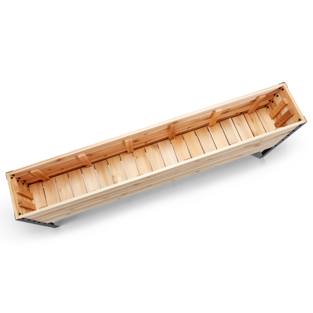 Western Red Cedar raised planter on white background