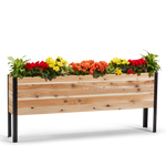 11.5-inch by 72-inch shallow root raised garden bed in Western Red Cedar with plants