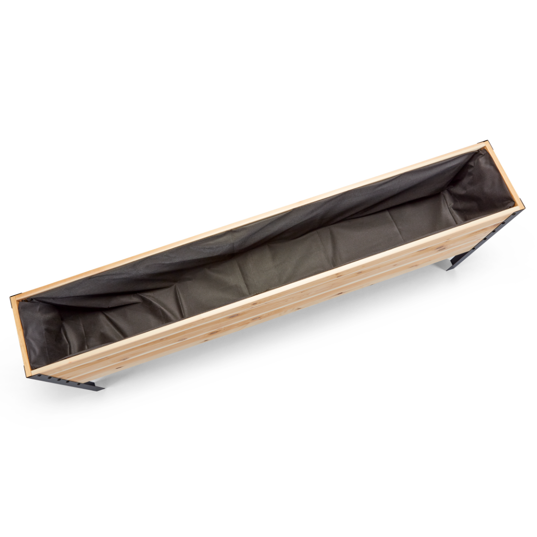 Western Red Cedar raised planter box with black interior